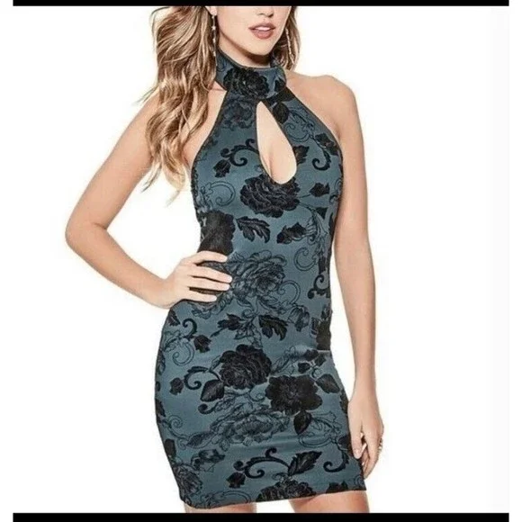 slim fit dress slacks Gardenia Halter Mini Dress